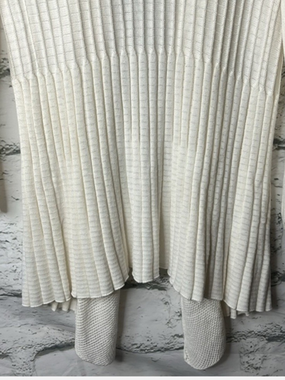 Belldini Cream Open-Front Ribbed Knit Cardigan - Picture 4 of 6